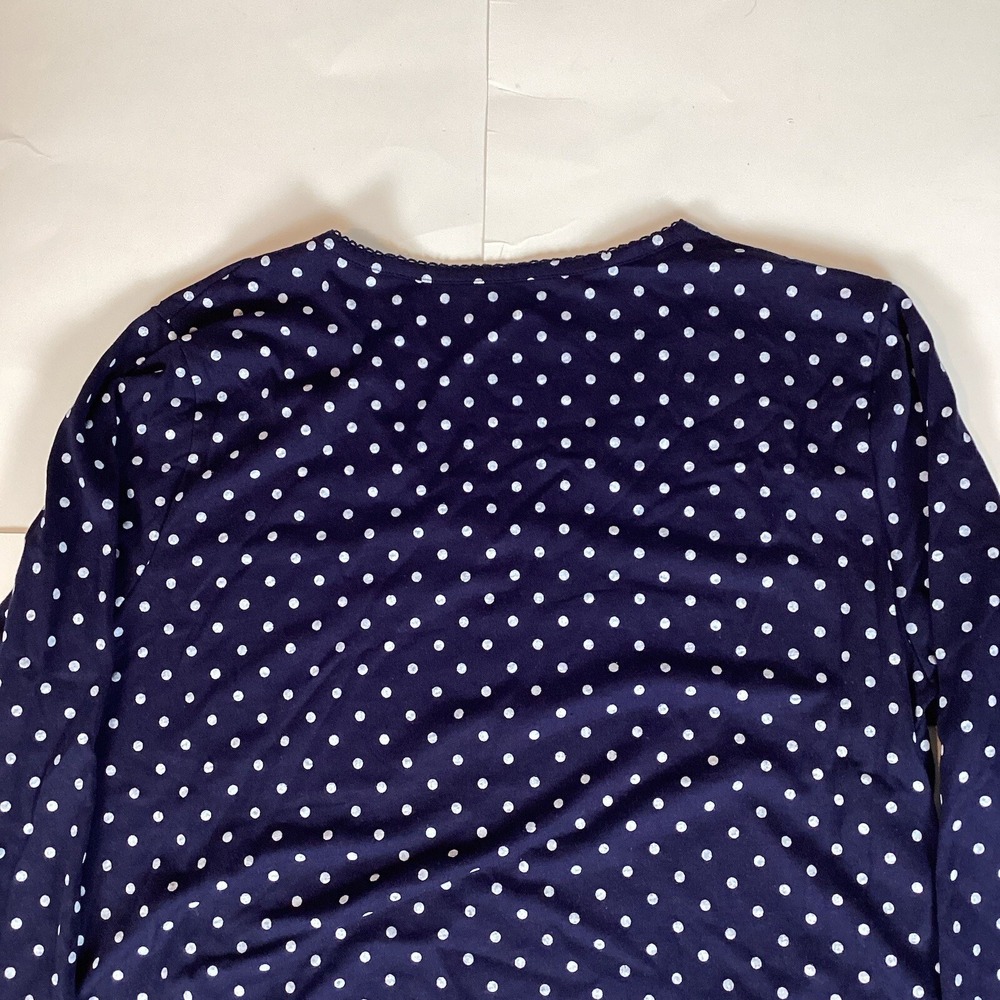 Croft & Barrow Womens T Shirt Top Size M Medium Long Sleeve Sleep Polka Dot - Picture 6 of 7